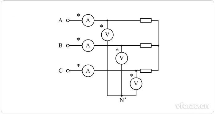 三相三線制電功率測量時的SP系列變頻功率傳感器接線圖 三相三線制電功率測量時的SP系列變頻功率傳感器接線圖