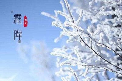 葉落草枯，秋晚凝霜